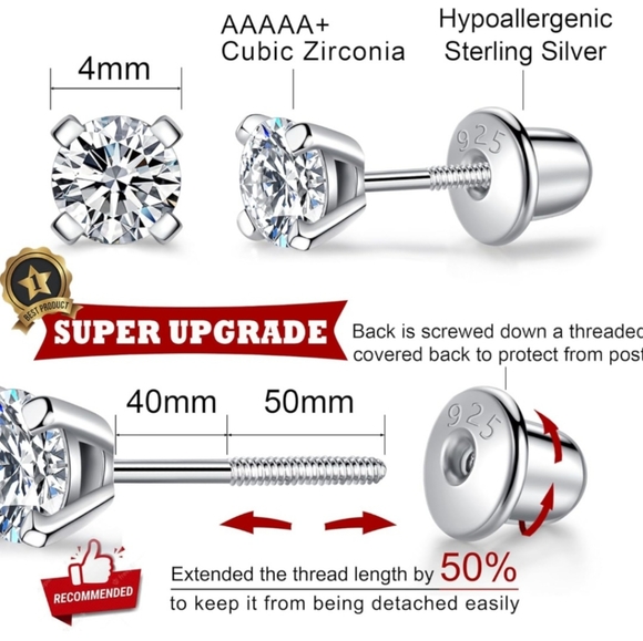 Silver studs Brand new ✨️ - Picture 5 of 5